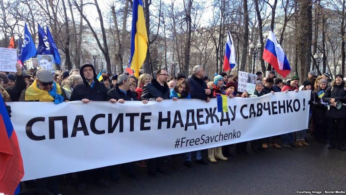 У Москві вимагали звільнення Надії Савченко. (Фото: „Новая ґазета“)